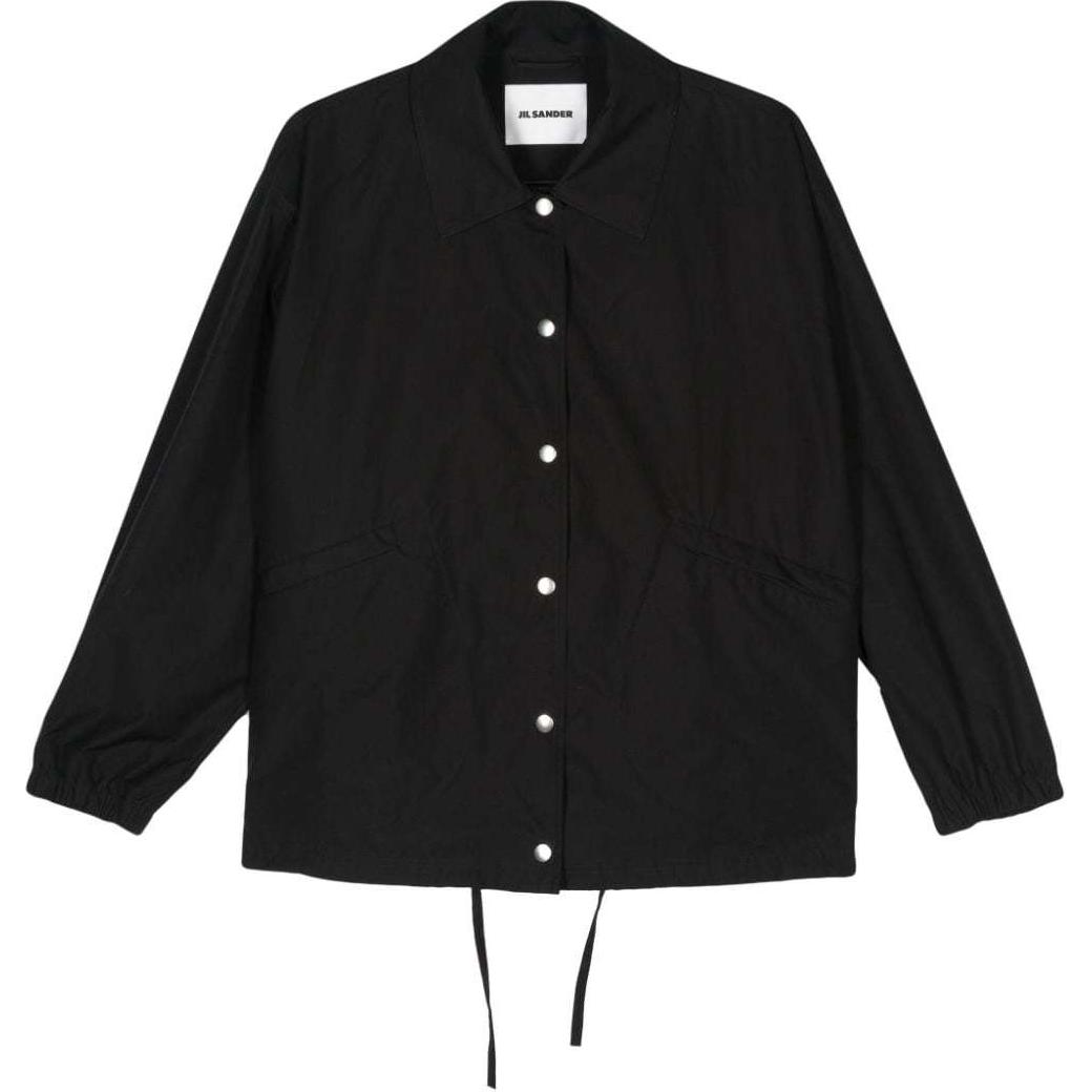 JIL SANDER Logo Textured Long-Sleeve Jacket Black J04AM0001J45026-BLACK