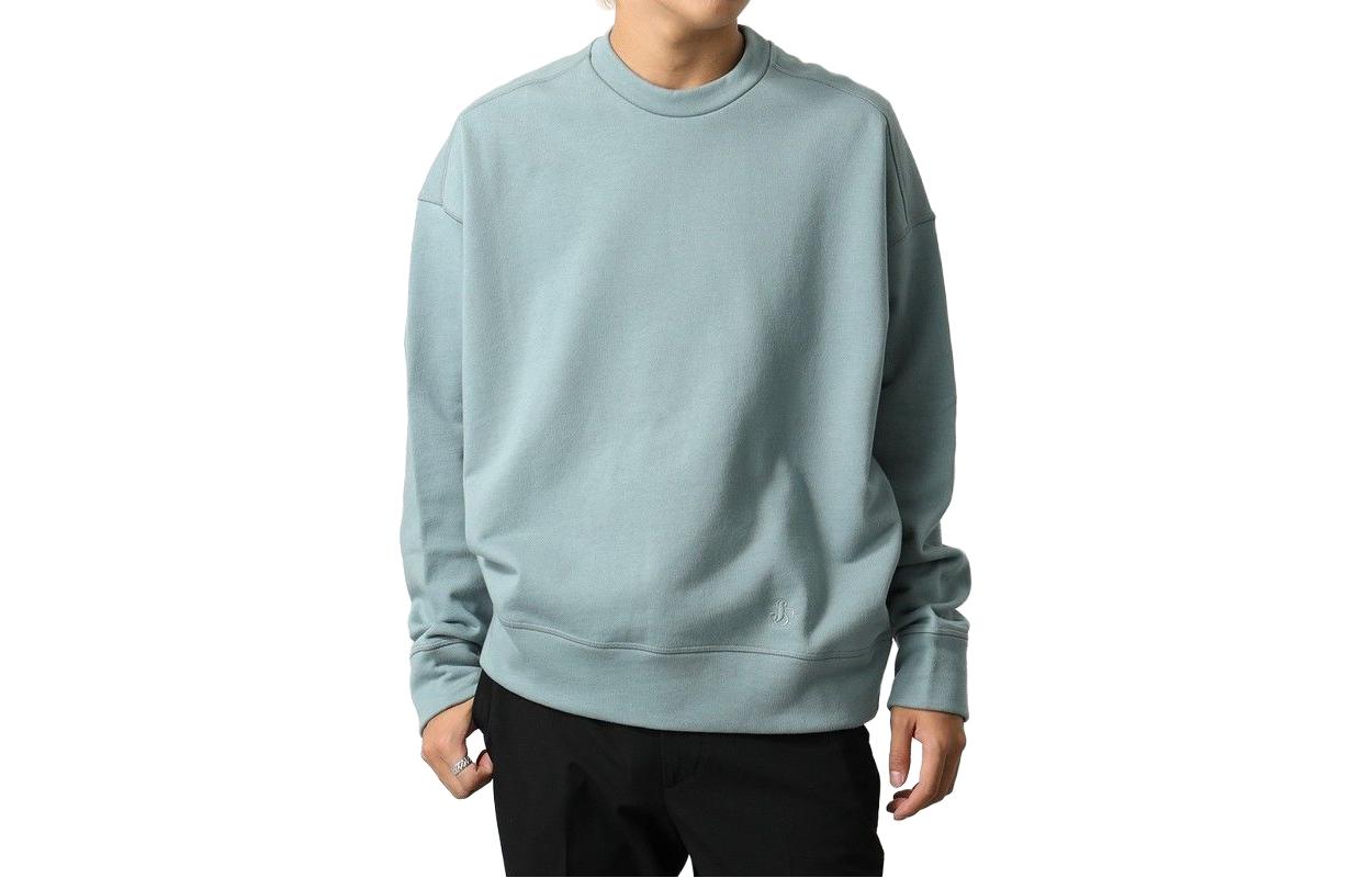 JIL SANDER Loose Fit Crewneck Pullover Sweater Blue J40GU0003-J45050-043