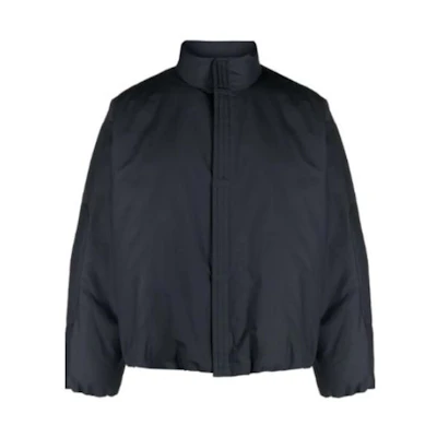 Jil Sander Loose Fit Stand Collar Zip-Up Jacket in Black J22AF0104J46077-404