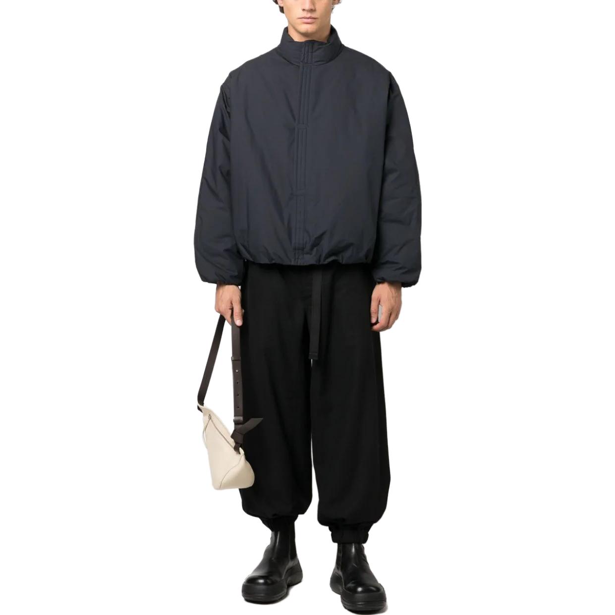 Lookbook Jil Sander Loose Fit Stand Collar Zip-Up Jacket in Black J22AF0104J46077-404