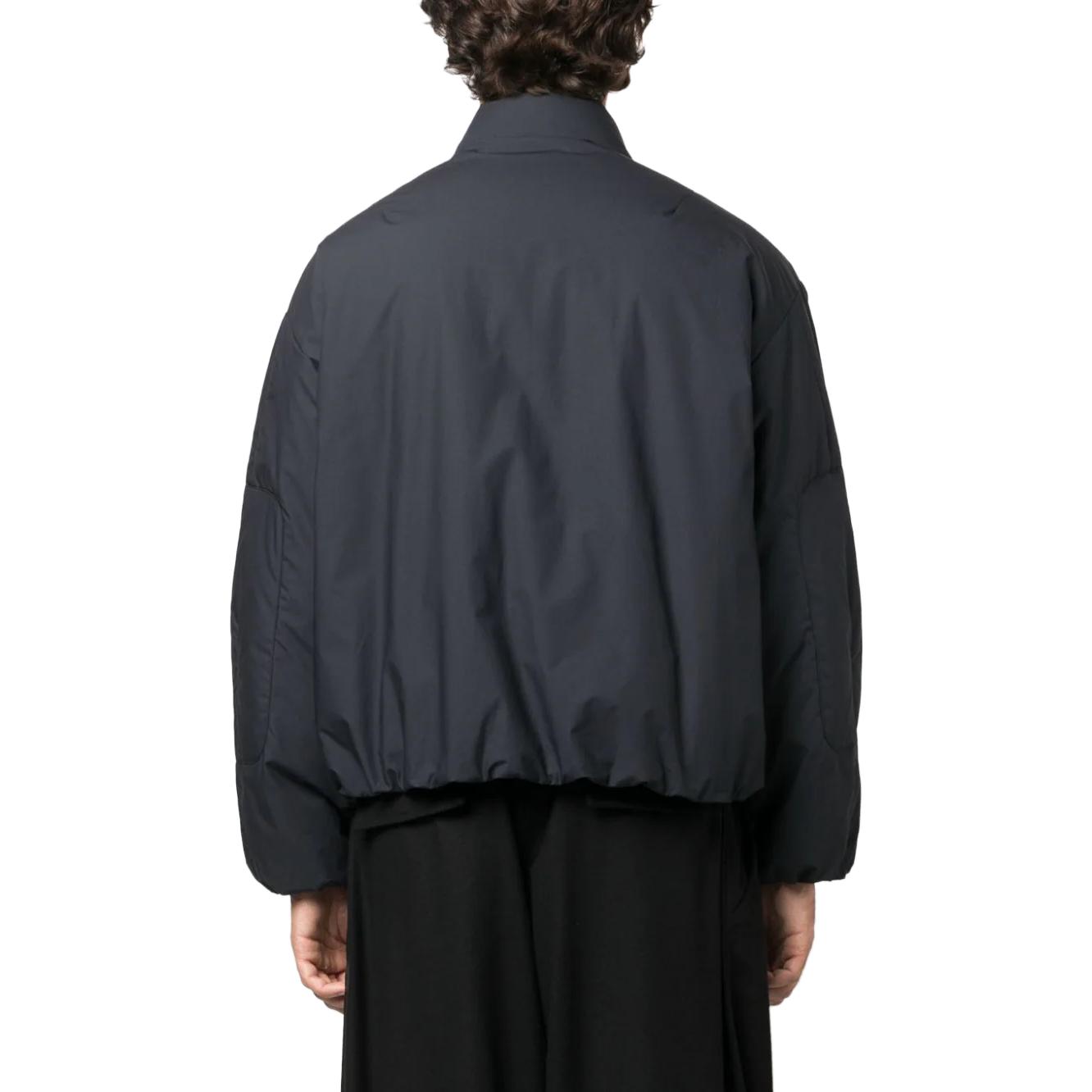 Shop Jil Sander Loose Fit Stand Collar Zip-Up Jacket in Black J22AF0104J46077-404