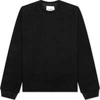 JIL SANDER Men’s Black Solid Slim-Fit Crewneck Pullover Sweatshirt. J22GU0113J20056001 JIL SANDER Men’s Black Solid Slim-Fit Crewneck Pullover Sweatshirt. J22GU0113J20056001