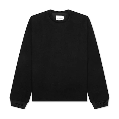 JIL SANDER Men’s Black Solid Slim-Fit Crewneck Pullover Sweatshirt. J22GU0113J20056001