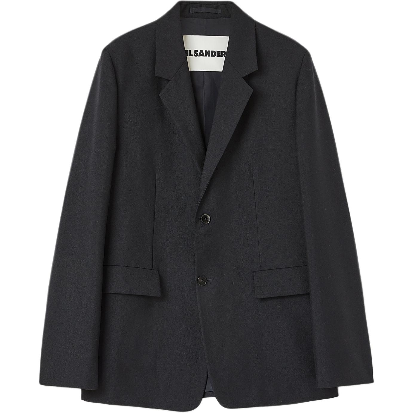 Jil Sander Navy Single-Breasted Loose Long-Sleeve Jacket J22BN0245J40189401