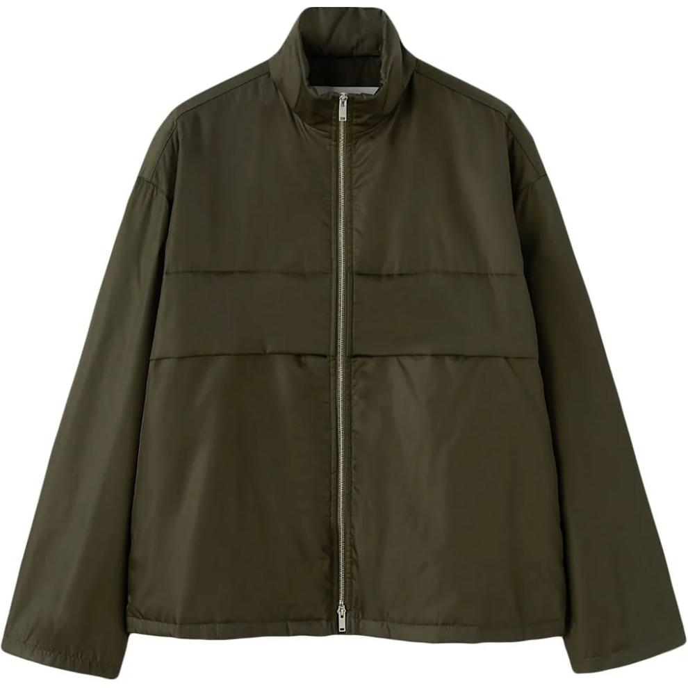 JIL SANDER Olive Green Zip-Up Stand Collar Jacket J22BN0195J70147