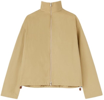 JIL SANDER Organic Cotton High Neck Zip Blouson Jacket Beige for Men. J47BN0160-J45136-260 Order JIL SANDER Organic Cotton High Neck Zip Blouson Jacket Beige for Men. J47BN0160-J45136-260