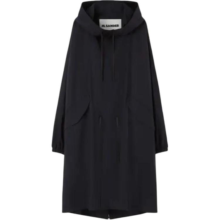 JIL SANDER Oversized Logo Hoodie Jacket - Black JSIS470231-MS244900A-402