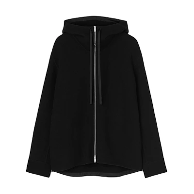 JIL SANDER Oversized Solid Black Hoodie Jacket J23BN0102J45216001