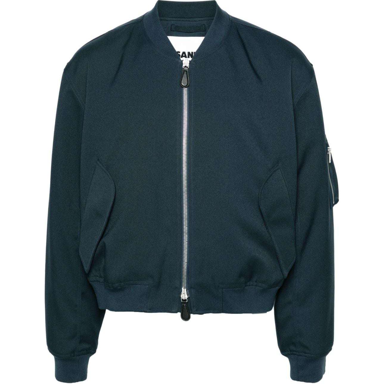 Jil Sander Padded Ribbed Hem Straight Jacket Teal J22BN0185J70001-GREEN