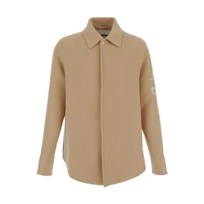 JIL SANDER Patterned Printed Point Collar Long Sleeve Jacket Khaki J47BN012-6J40031-233