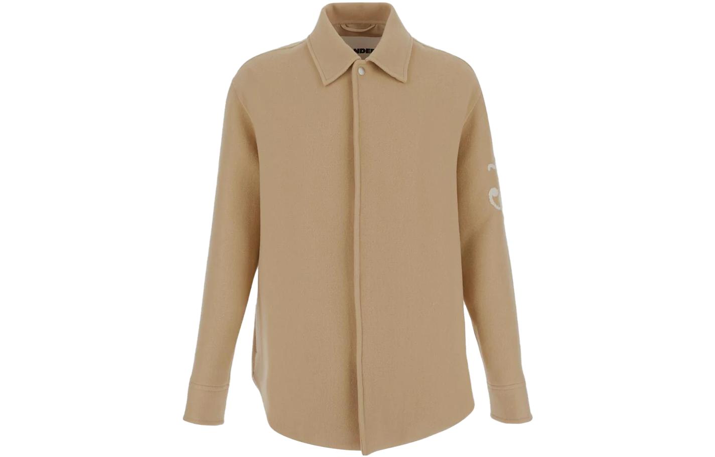 Order JIL SANDER Jaket Cetak Corak Kolar Point Lengan Panjang Khaki J47BN012-6J40031-233