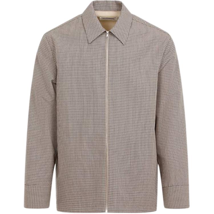 JIL SANDER Plaid Full-Print Zip-Up Long Sleeve Jacket Beige Menswear J22DL025-6J40177-972