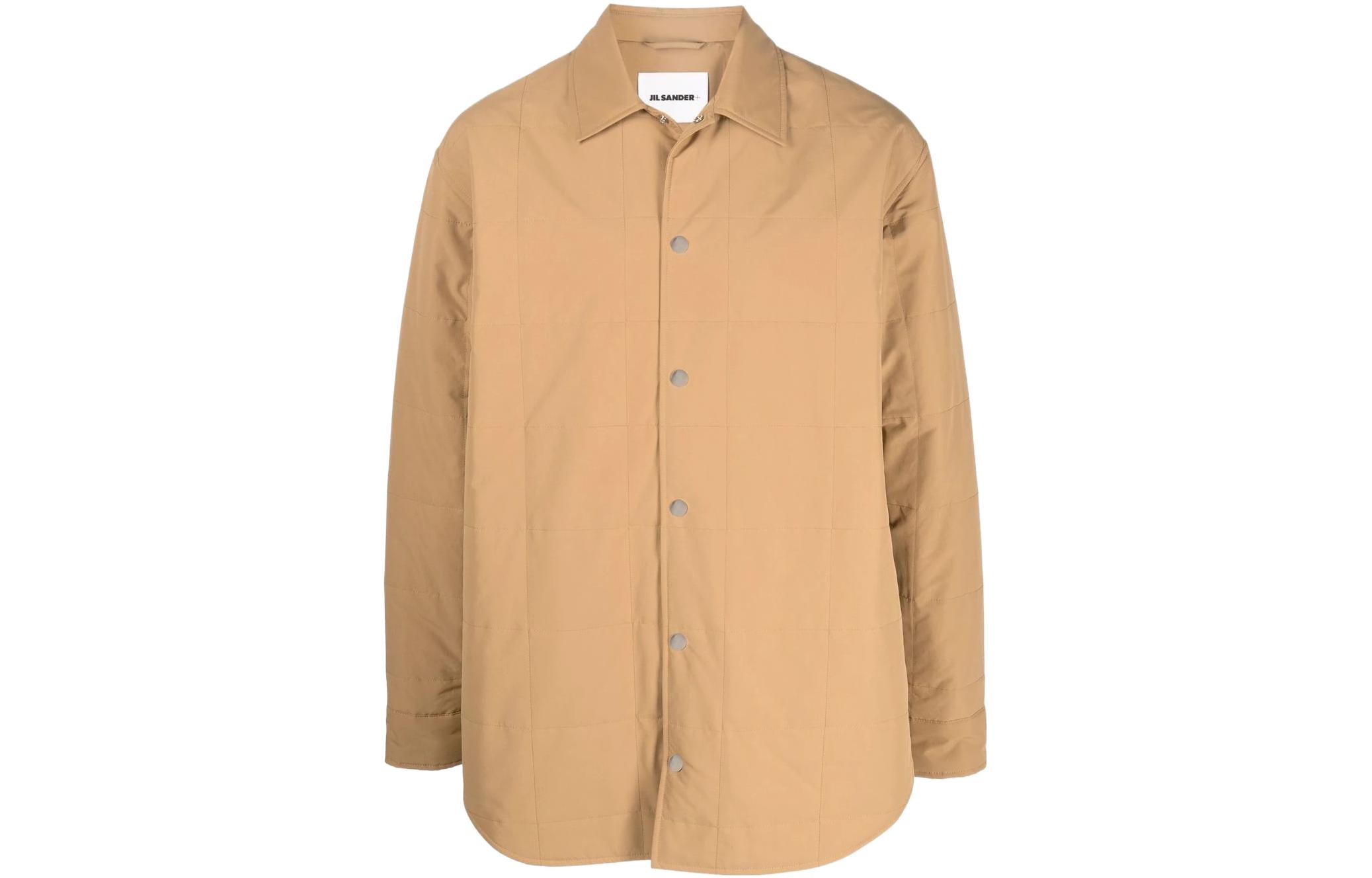 JIL SANDER Quilted Long-Sleeve Shirt Jacket Brown JPUT420577MT44110TA-266