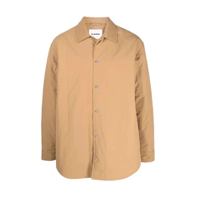 JIL SANDER Quilted Long-Sleeve Shirt Jacket Brown JPUT420577MT44110TA-266