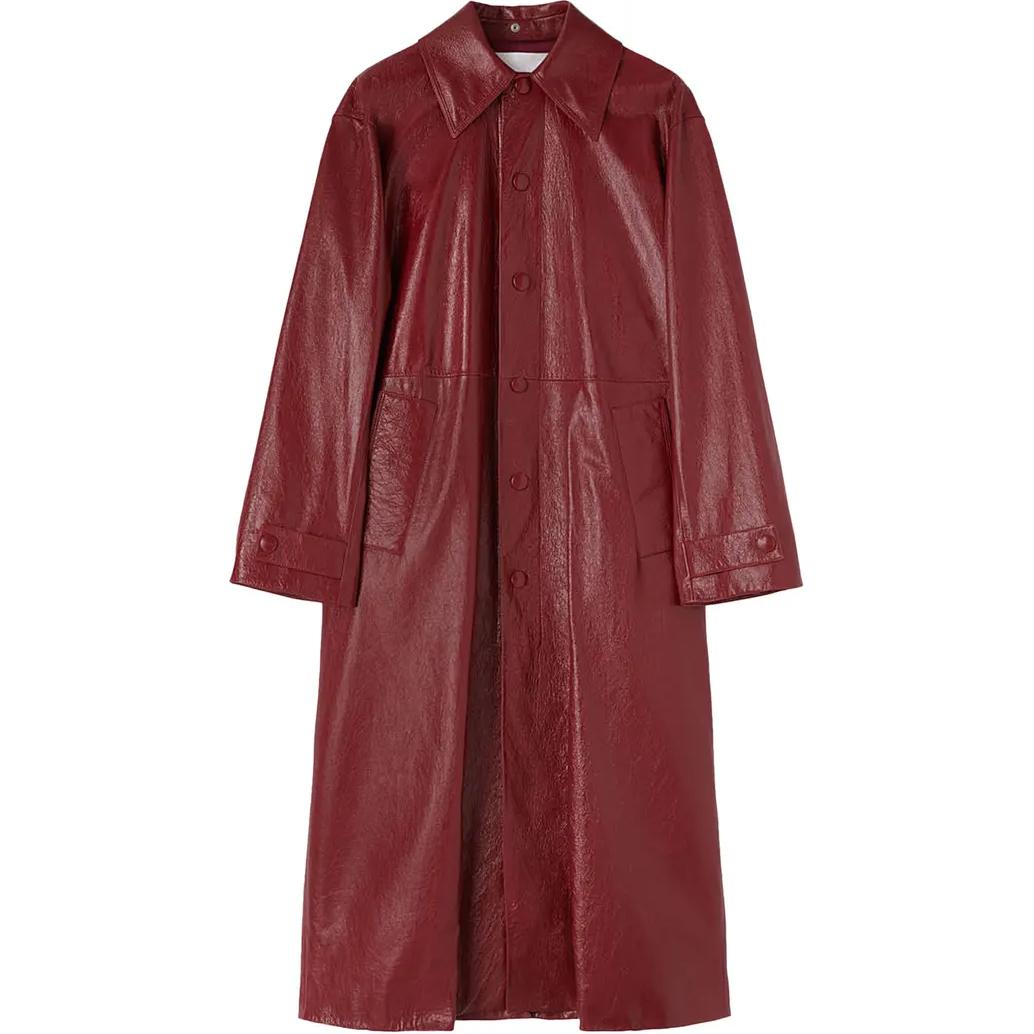 JIL SANDER Red Solid Color Mid-Length Long-Sleeve Jacket J21AA0189-J07192-609