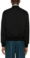 Shop Jil Sander 純黑拉鍊棒球領飛行夾克 J22BN0160J70001