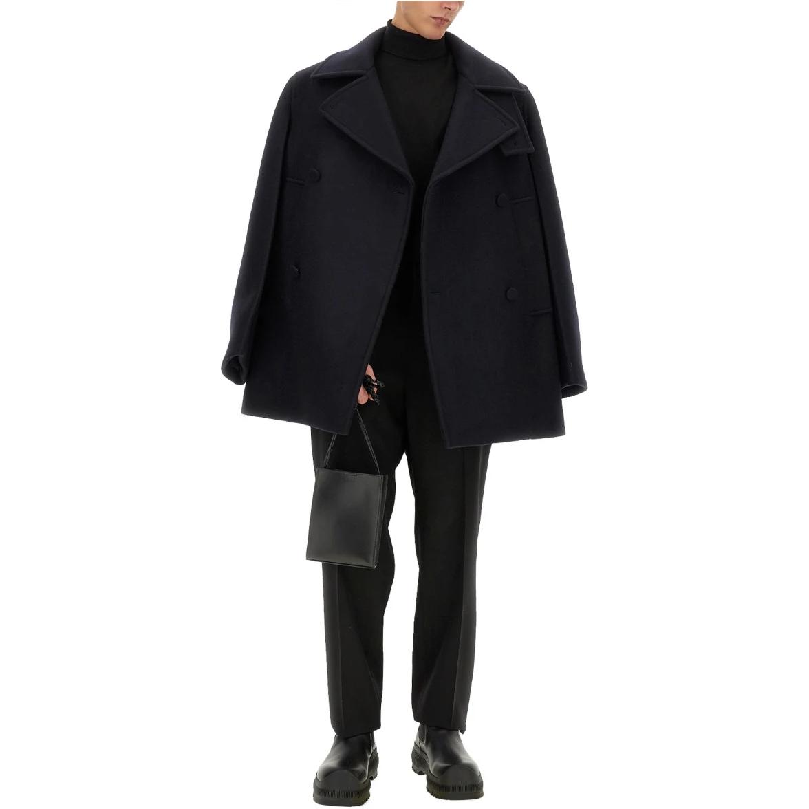 JIL SANDER Solid Blue Double-Breasted Blazer Jacket J22AM0107-J40004-401