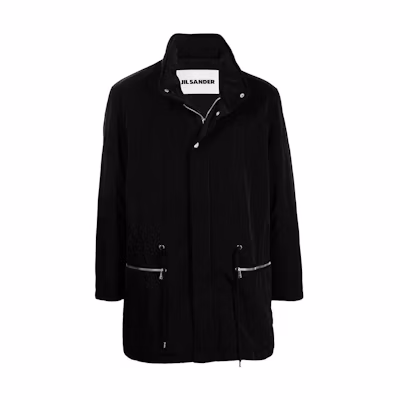 JIL SANDER Solid Color Drawstring Waist Jacket Black JSMT410224MT460700B