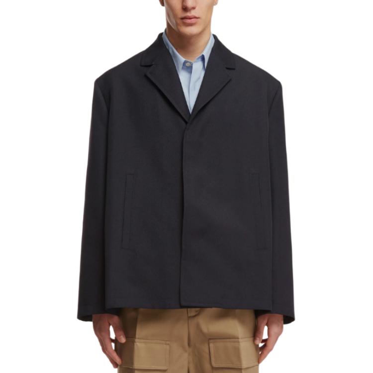 JIL SANDER Solid Color Loose Fit Long Sleeve Jacket - Blue J22BN0176J74269405