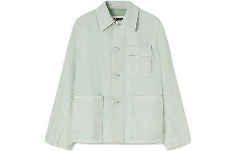 JIL SANDER Solid Color Shirt Jacket Green JPUU400005-MU241400A-054