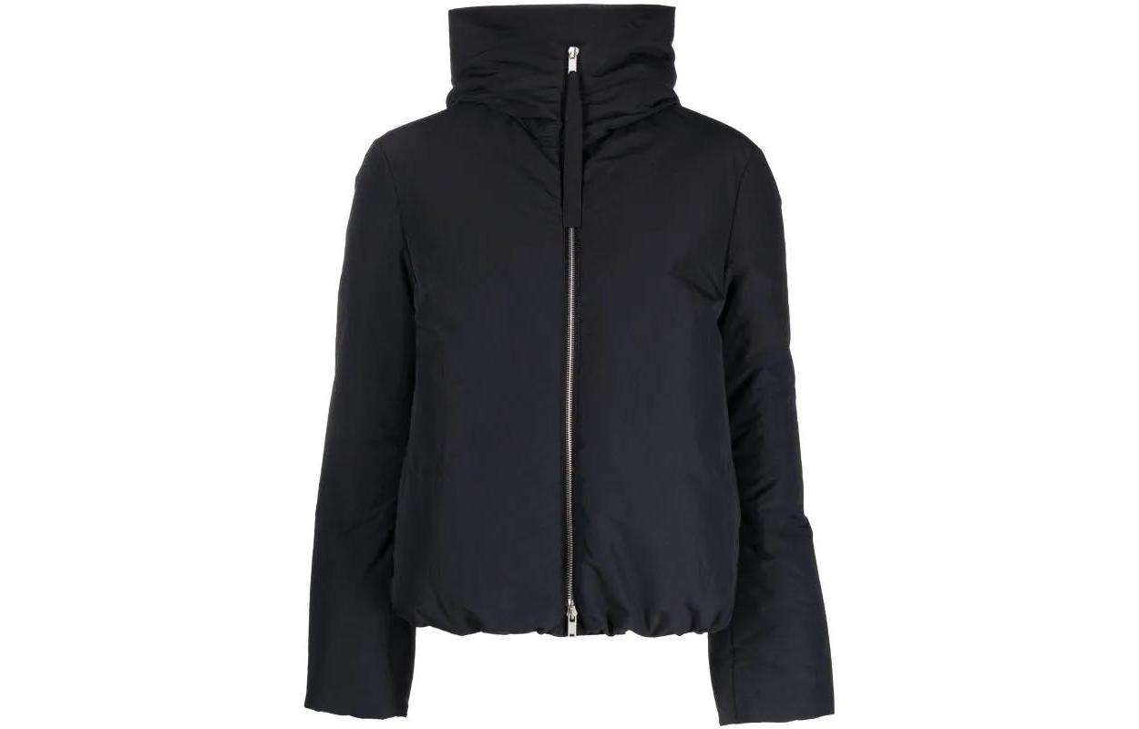 JIL SANDER Solid Color Zip-Up Hoodie Jacket Unisex J40AF0009J74276-BLACK