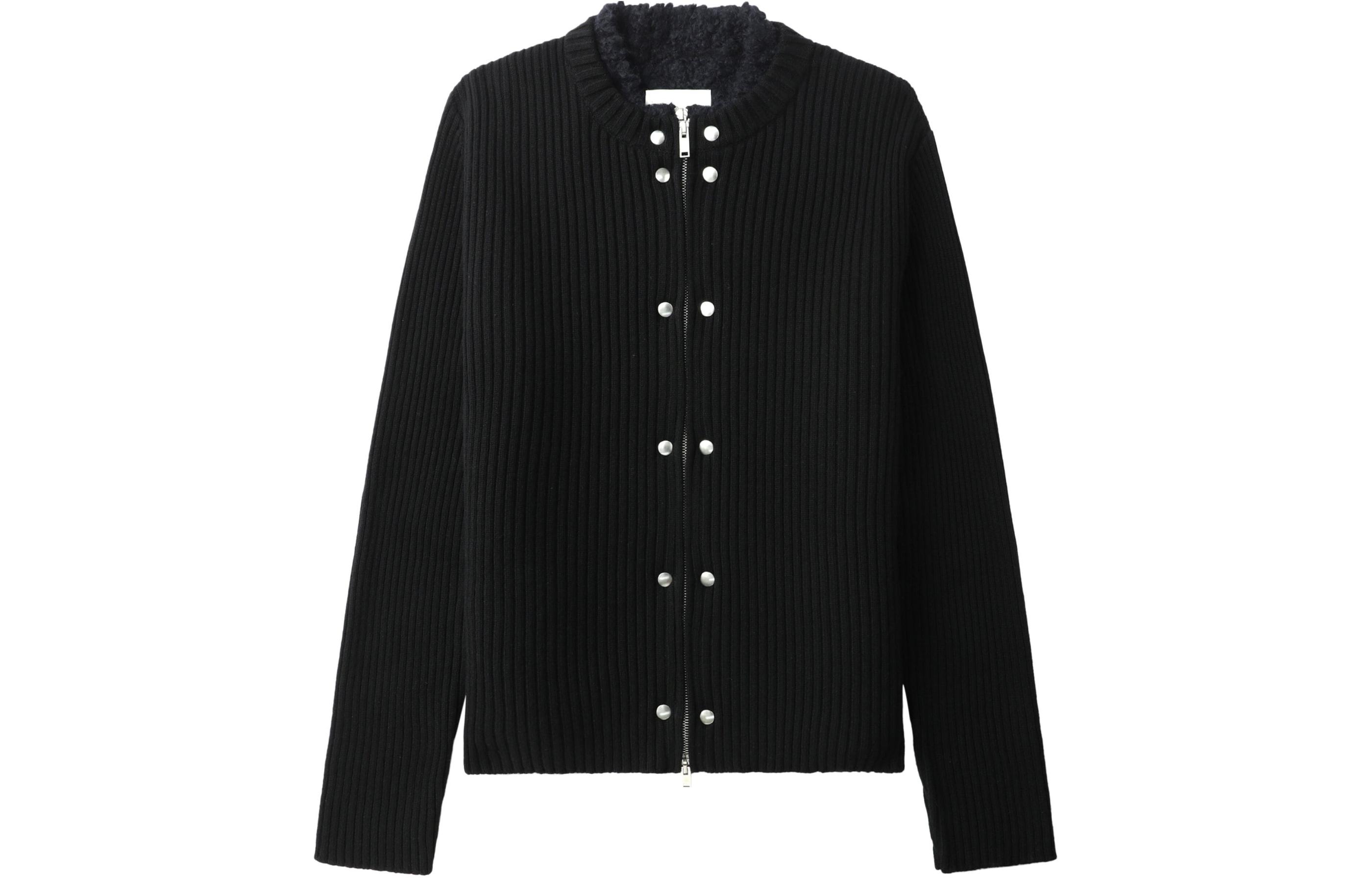 JIL SANDER Solid Color Zip-Up Jacket Black Long Sleeve J22FV0107-JTN244-001