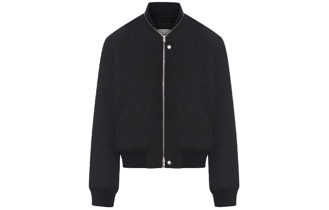 JIL SANDER Solid Color Zip-Up Slim Fit Jacket - Black J23BN0004J40002001