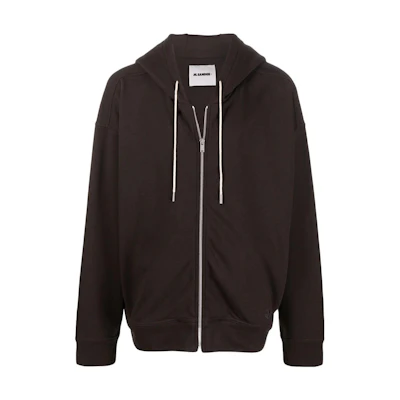 JIL SANDER Solid Color Zip Hoodie Jacket Brown - JPUT707534-MT248608-202