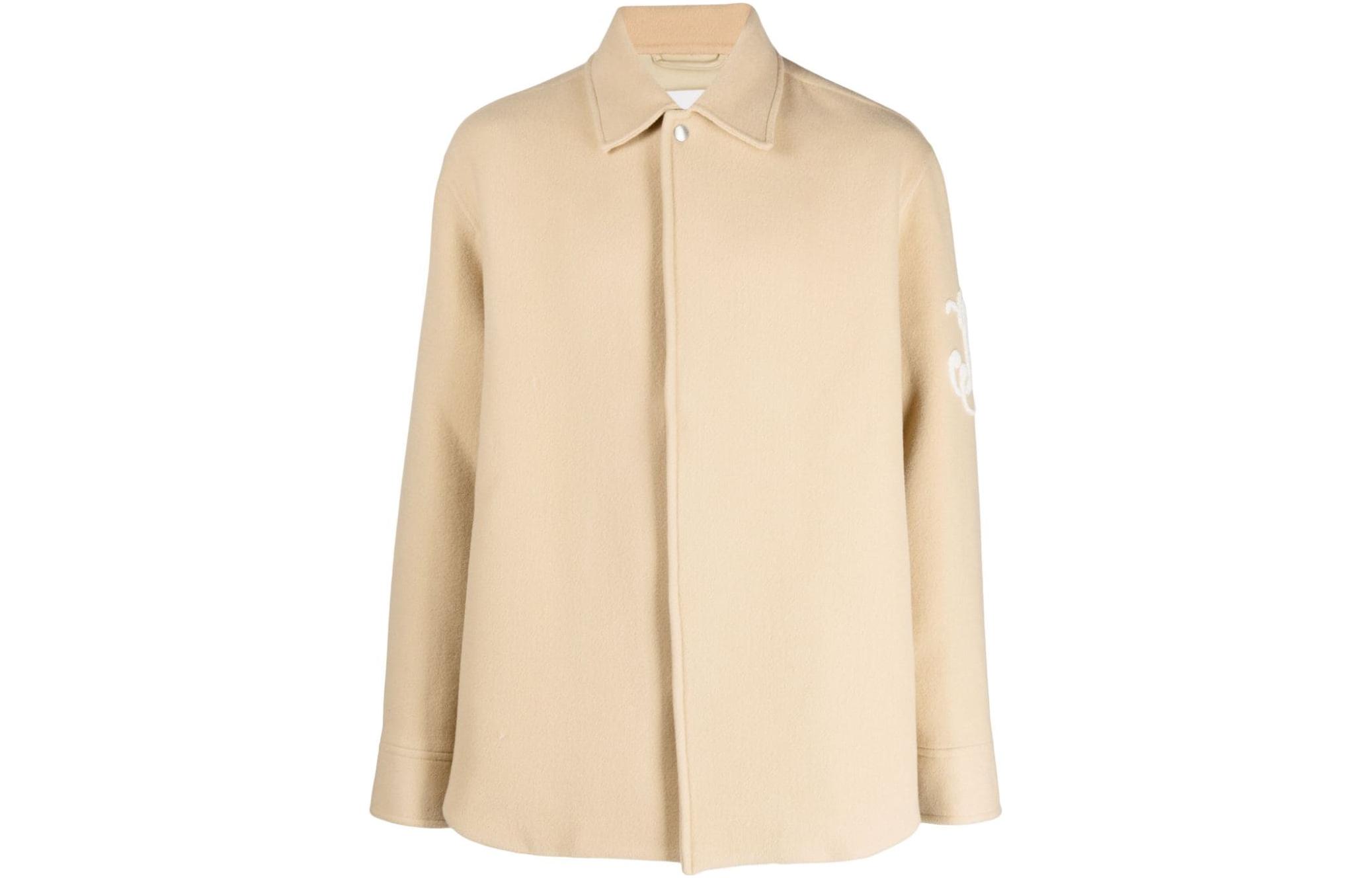JIL SANDER Solid Logo Embroidered Jacket Beige J47BN0126J40031-BEIGE