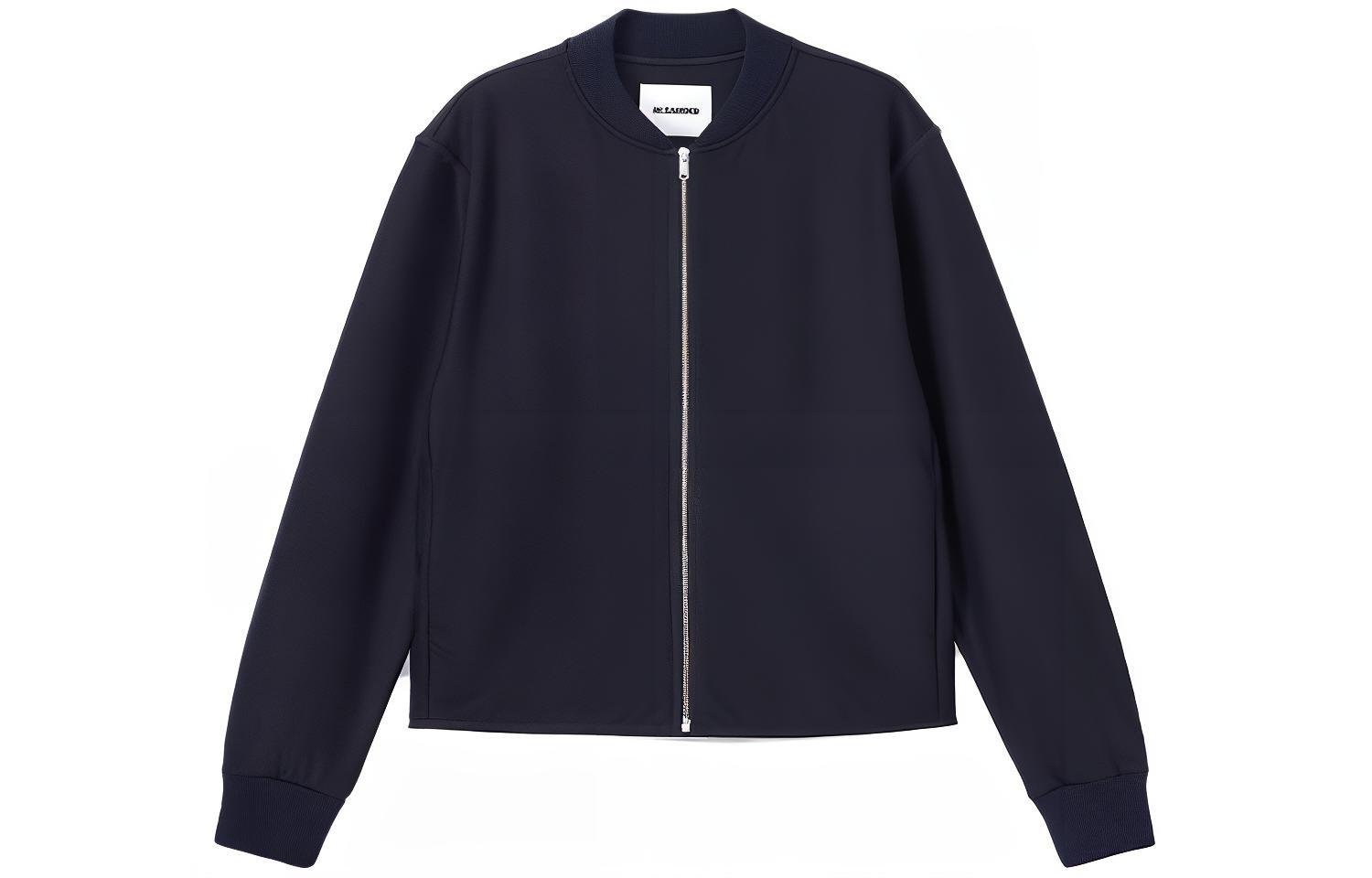 Jil Sander Solid Loose Stand Collar Zip Jacket - Navy Blue J21BN0046J40045-DARKBLUE