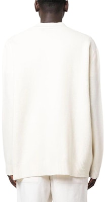 JIL SANDER 純色V領針織釦扣長袖毛衣 白色 J22HP0005J14506107 Shop JIL SANDER 純色V領針織釦扣長袖毛衣 白色 J22HP0005J14506107