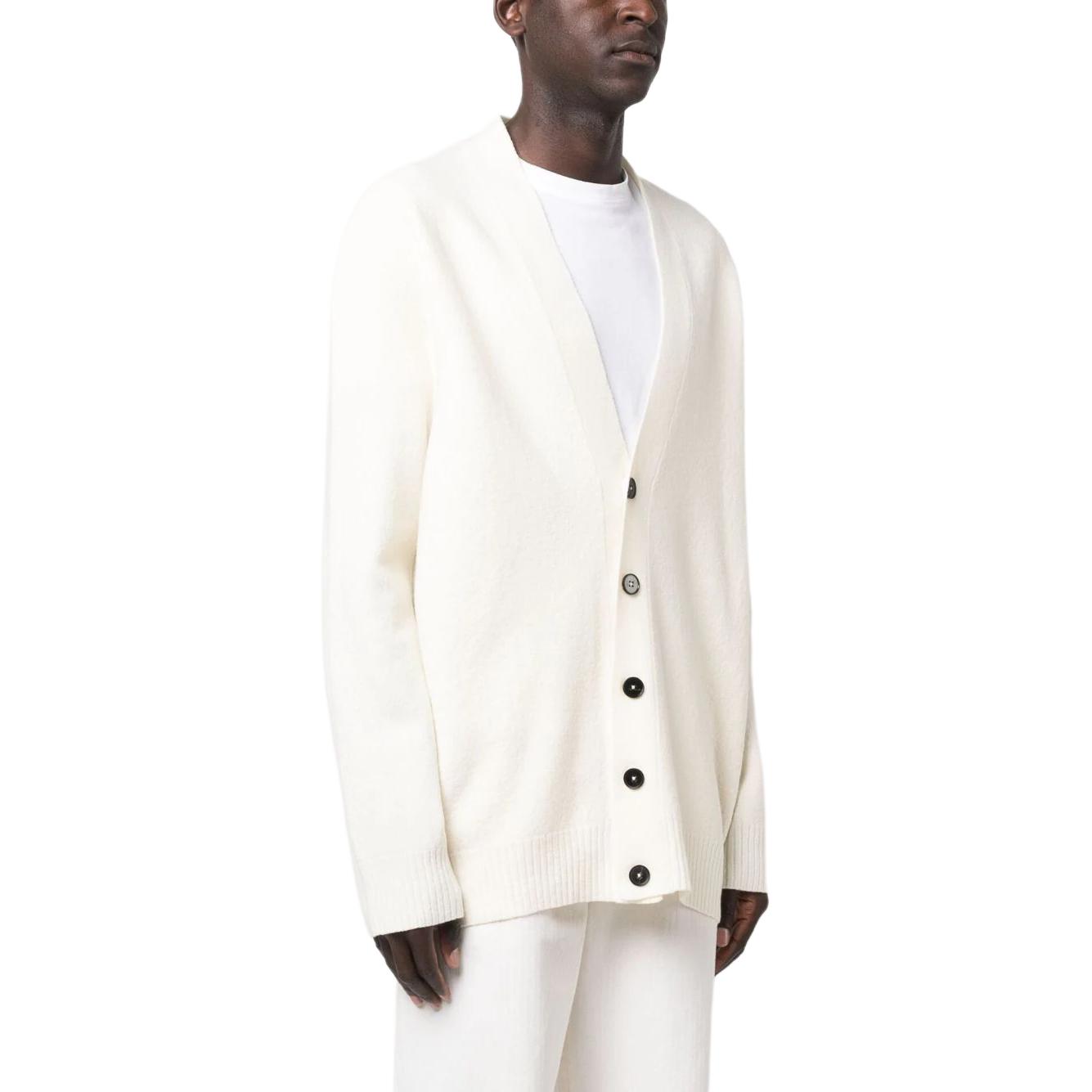 Purchase JIL SANDER 純色V領針織釦扣長袖毛衣 白色 J22HP0005J14506107