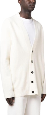 JIL SANDER 純色V領針織釦扣長袖毛衣 白色 J22HP0005J14506107 Purchase JIL SANDER 純色V領針織釦扣長袖毛衣 白色 J22HP0005J14506107