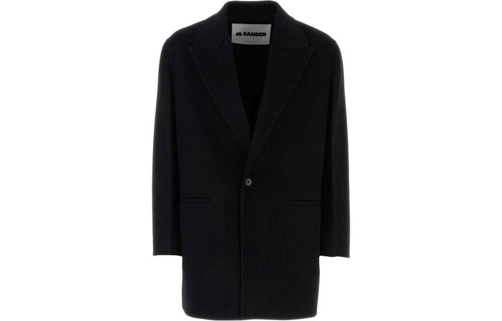 JIL SANDER Solid V-Neck Long Sleeve Jacket - Black J22BN0156J40028001