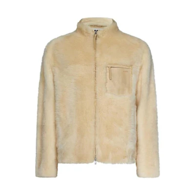 JIL SANDER Solid Zip-Up High Neck Jacket Light Brown J47BN0113J07113269