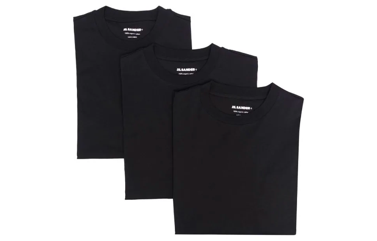 JIL SANDER SS21  Black Crewneck T-Shirt Set - 3-Pack Short Sleeve Tees JPUT706530MT248808001