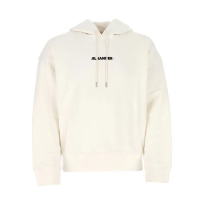 Jil Sander SS21 Ivory Hoodie with Letter Print. JPUS707533-MS248608-102