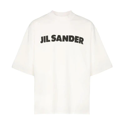 JIL SANDER SS21 White Logo Print Crew Neck T-Shirt JSMP707020-MP248508-100