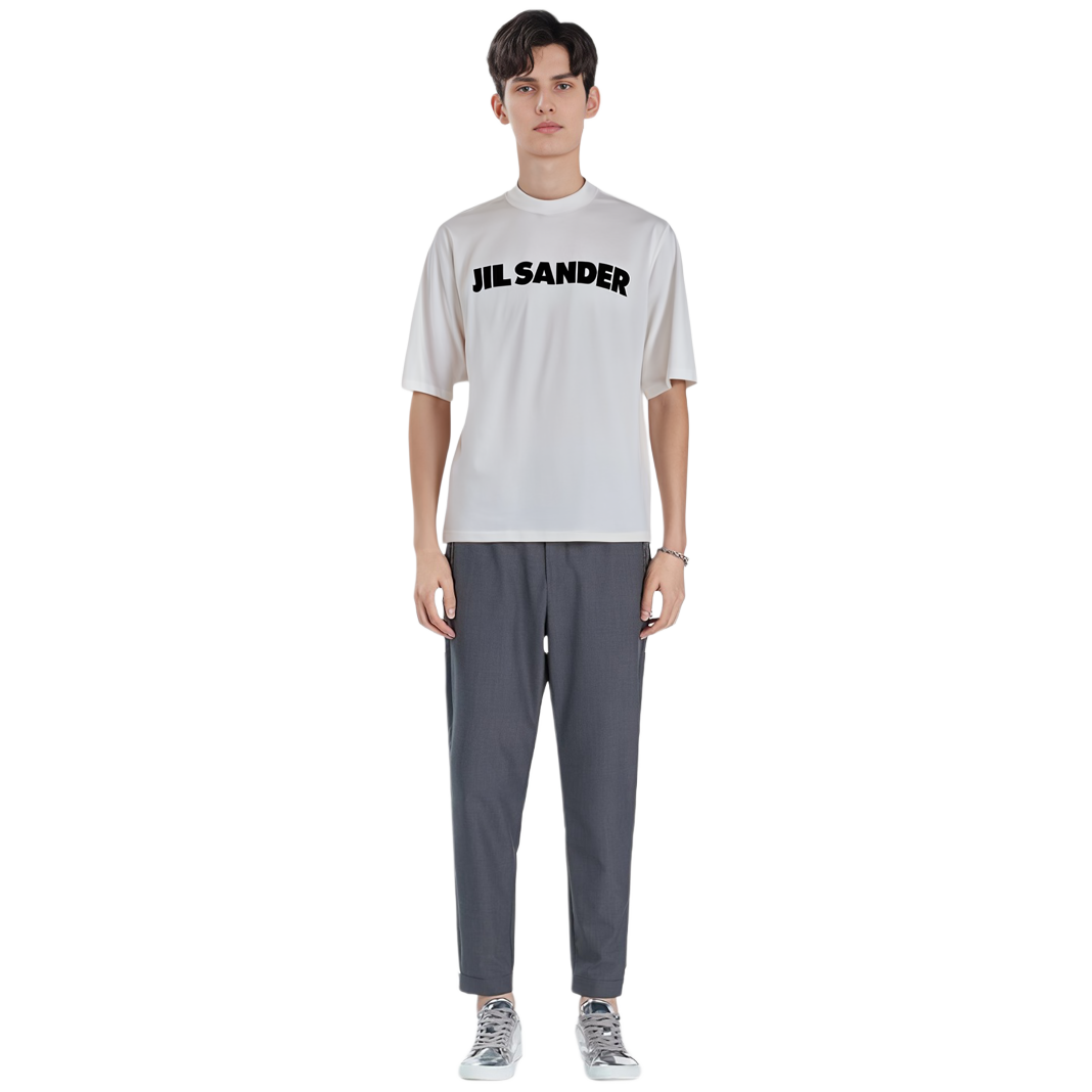 Details for JIL SANDER SS21 白色标志印花圆领T恤 JSMP707020-MP248508-100