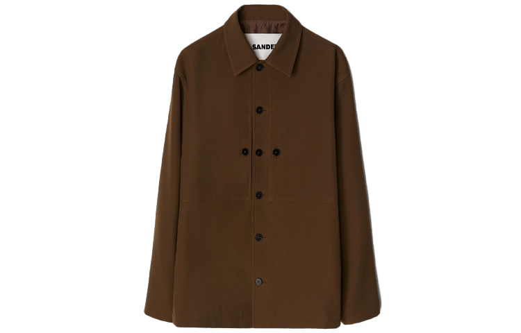 JIL SANDER SS21 Wool Long Sleeve Collared Jacket Brown () JSMR421202-MR201500-311