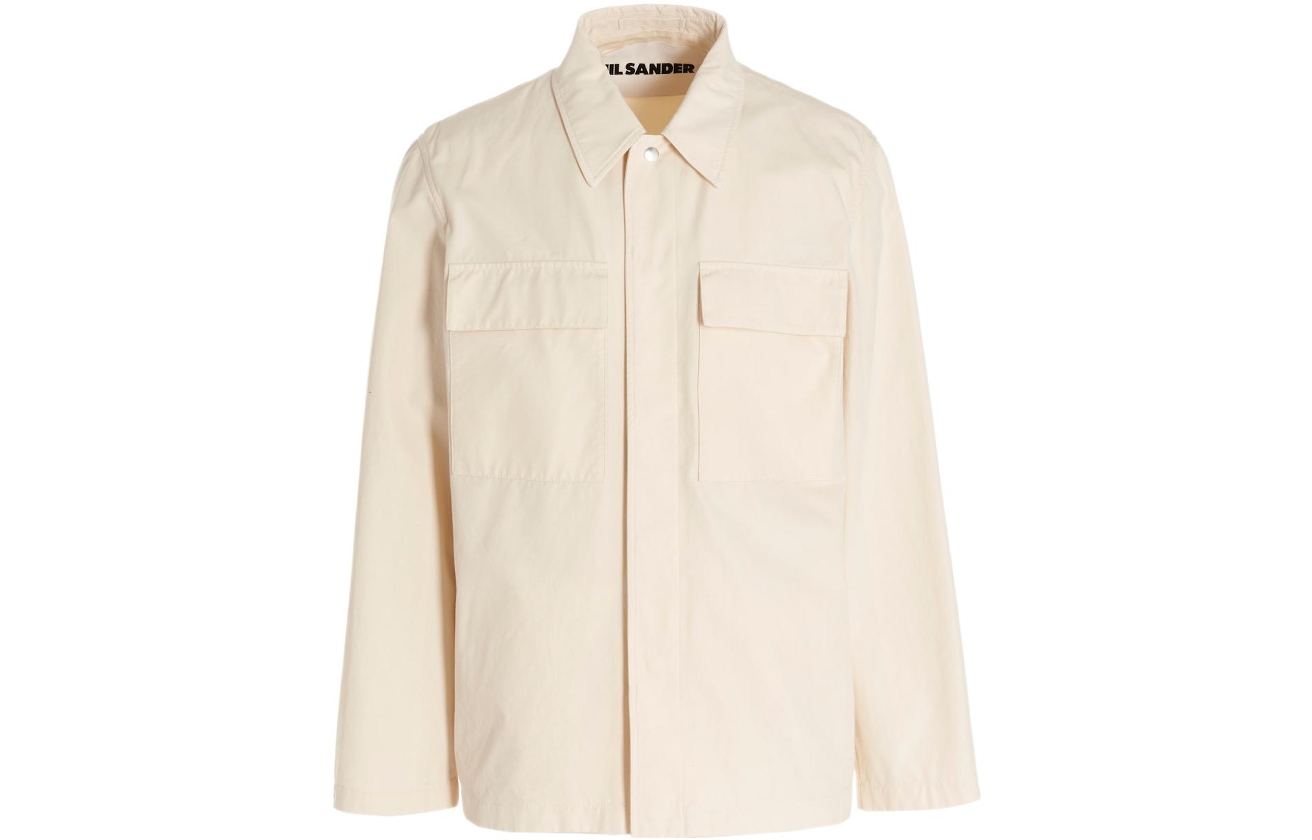 Jil Sander SS22  Beige Solid Collar Shirt-Style Jacket. JSMU400121MU241300278