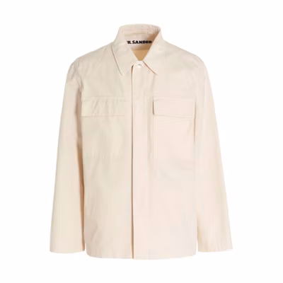 Jil Sander SS22 Beige Solid Collar Shirt-Style Jacket. JSMU400121MU241300278