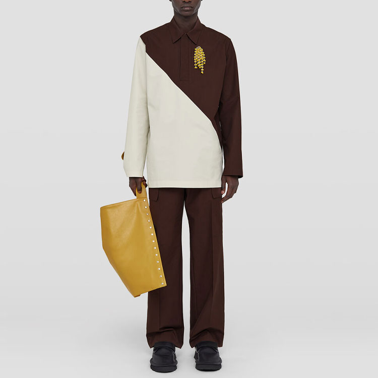 Shop JIL SANDER SS22  Colorblock Long Sleeve Shirt Multicolor. JSMU601631-MU243400A-208