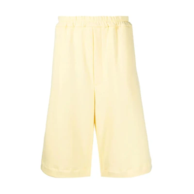 Jil Sander SS22 Yellow Solid Color Elastic Waist Knee-Length Shorts JPUU707529MU248608-742