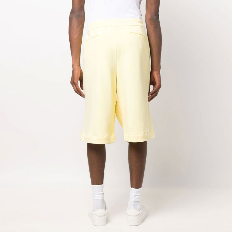Shop 吉尔·桑德 SS22 黄色纯色松紧腰膝上短裤 JPUU707529MU248608-742