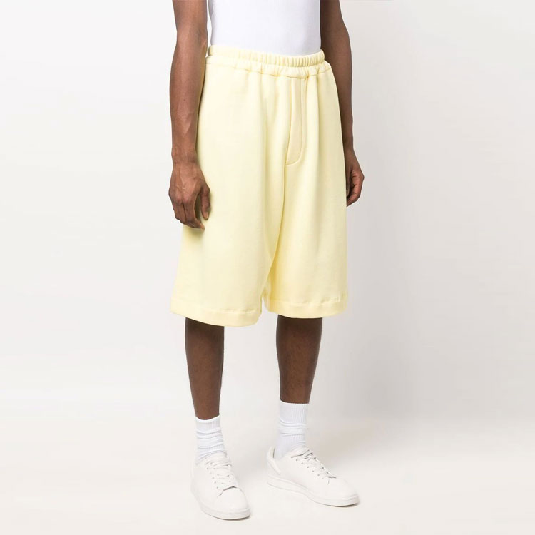 Purchase 吉尔·桑德 SS22 黄色纯色松紧腰膝上短裤 JPUU707529MU248608-742