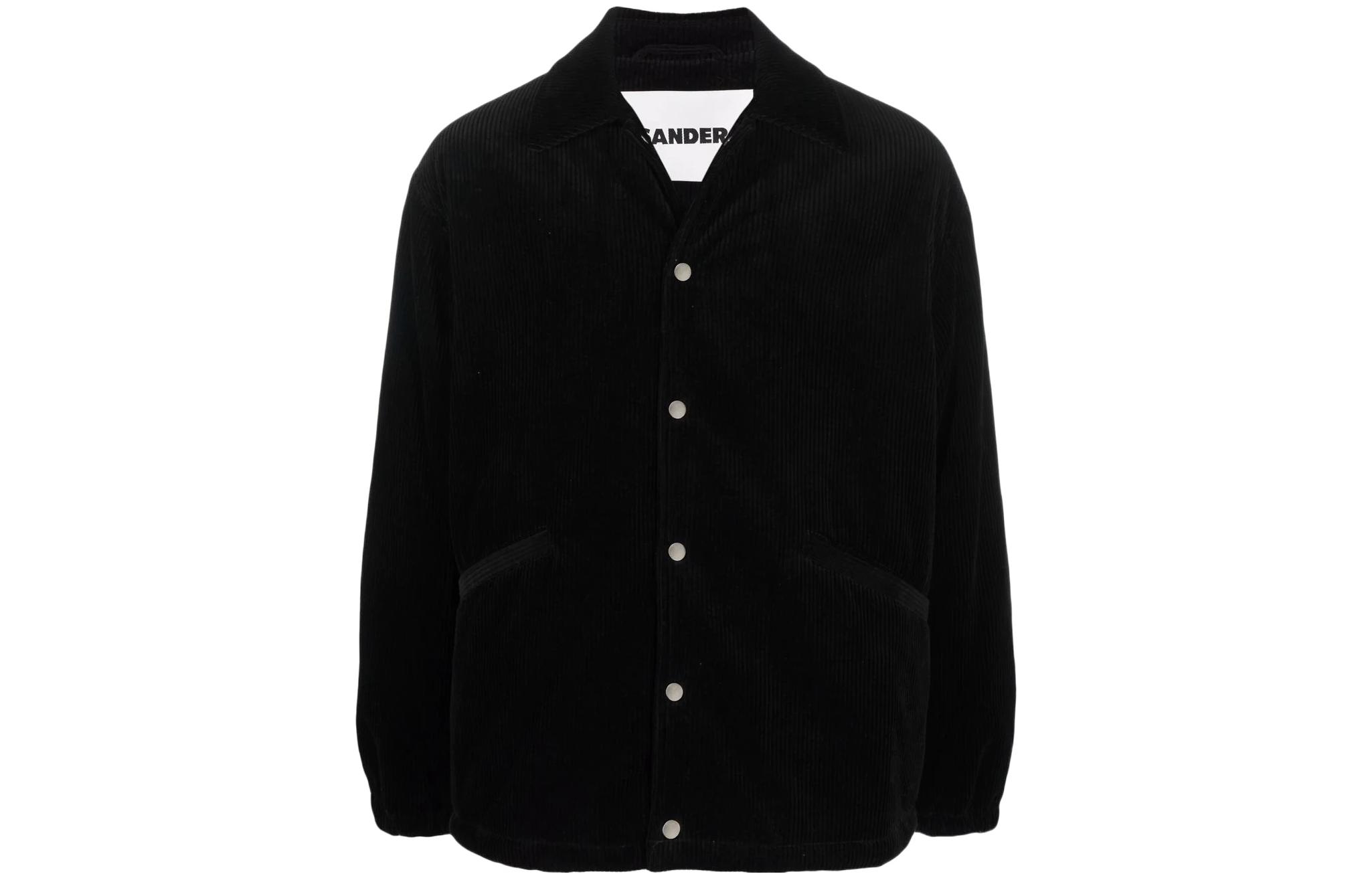 JIL SANDER SS22 Black Solid Button-Up Jacket JPUT400217MT243014-001