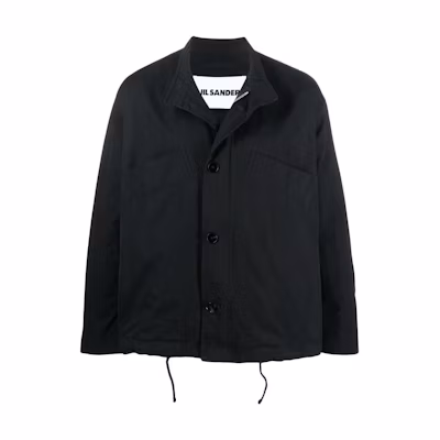 Jil Sander SS22 Black Solid Button-Up Long Sleeve Jacket JSMU420323MU241300401