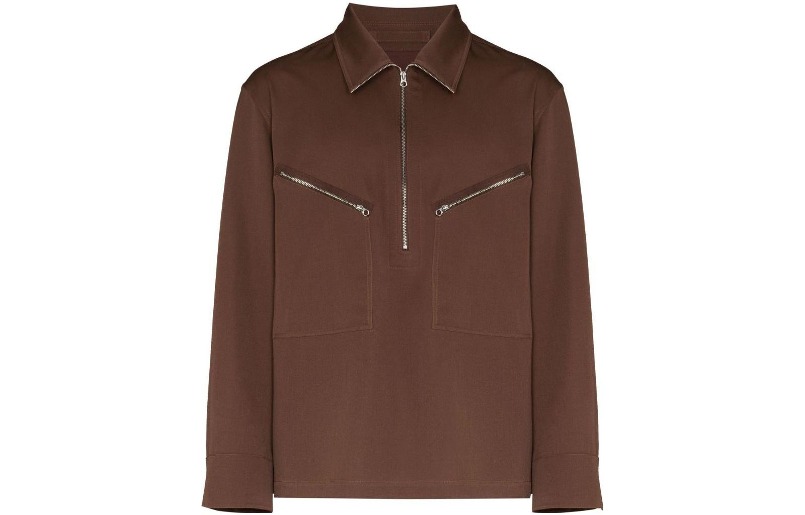 JIL SANDER SS22 Brown Zip-Up Hoodie JSMU420712-MU202900-218