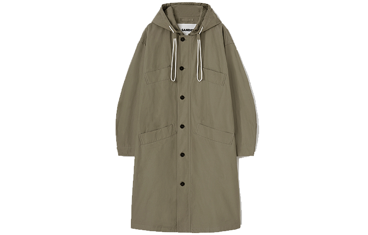 Jil Sander SS22 Drawstring Windproof Hoodie Jacket Green JSMU430121-MU241300-318